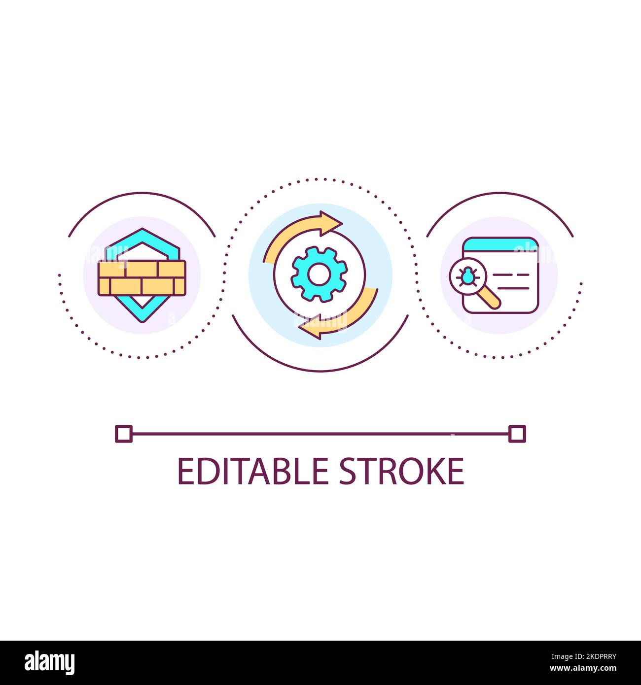 Improve digital protection loop concept icon Stock Vector
