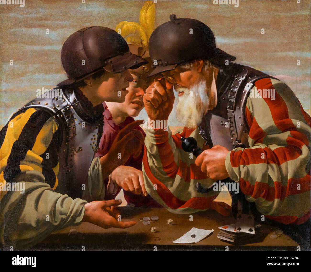 Hendrick ter Brugghen painting, The Gamblers, oil on canvas, 1623 Stock Photo