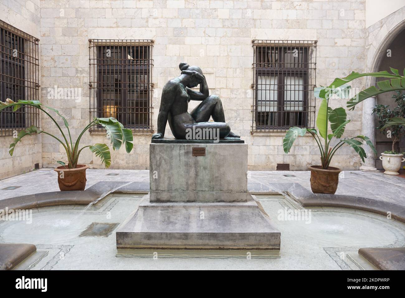 Perpignan, France - October 2022; 'La Mediterranie', a statue by Aristide Maillol (1861-1944) located in courtyard of Perpignan Town Hall Stock Photo