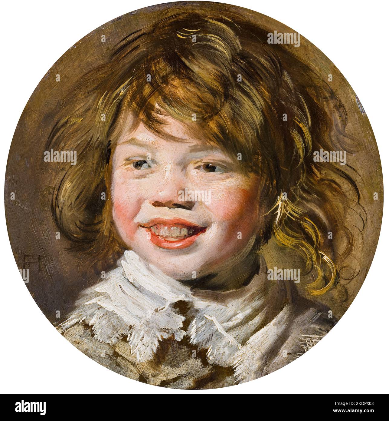 Frans Hals, Laughing Boy, portrait painting in oil on panel, circa 1625 Stock Photo