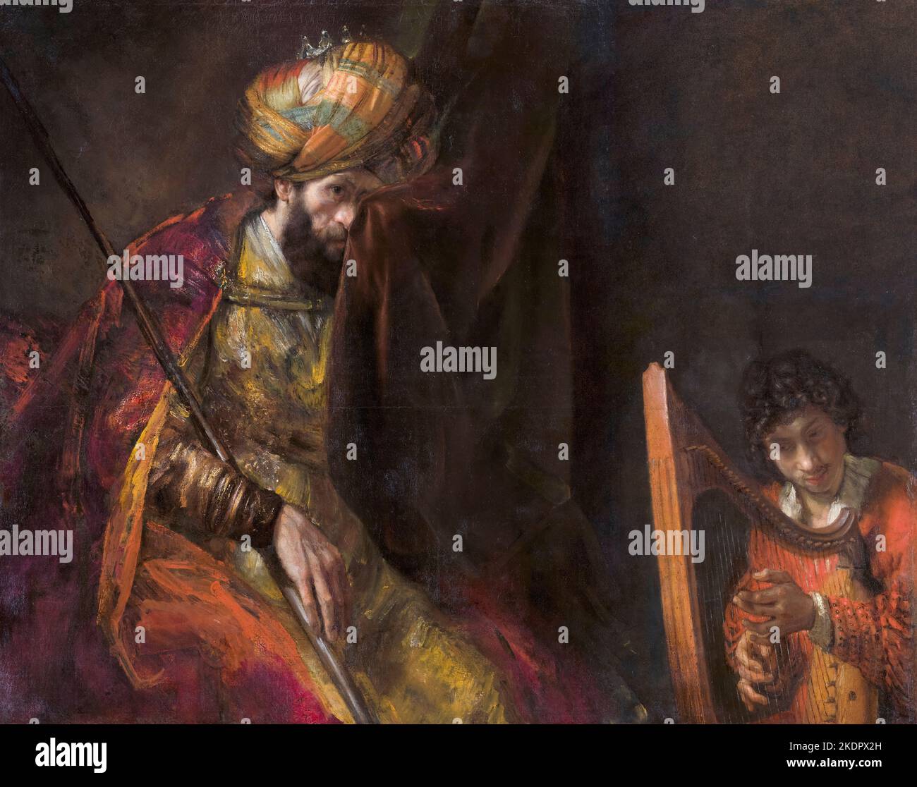 Saul and David, painting in oil on canvas by Rembrandt van Rijn, 1651