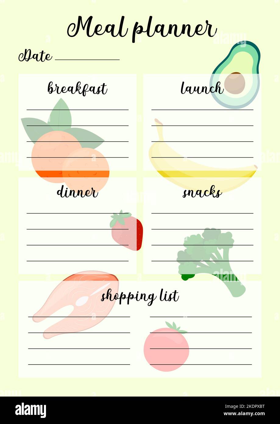 meal-planner-printable-page-vector-template-of-daily-cooking-plan-and-shopping-list-illustration-with-food-on-background-stock-vector-image-art-alamy