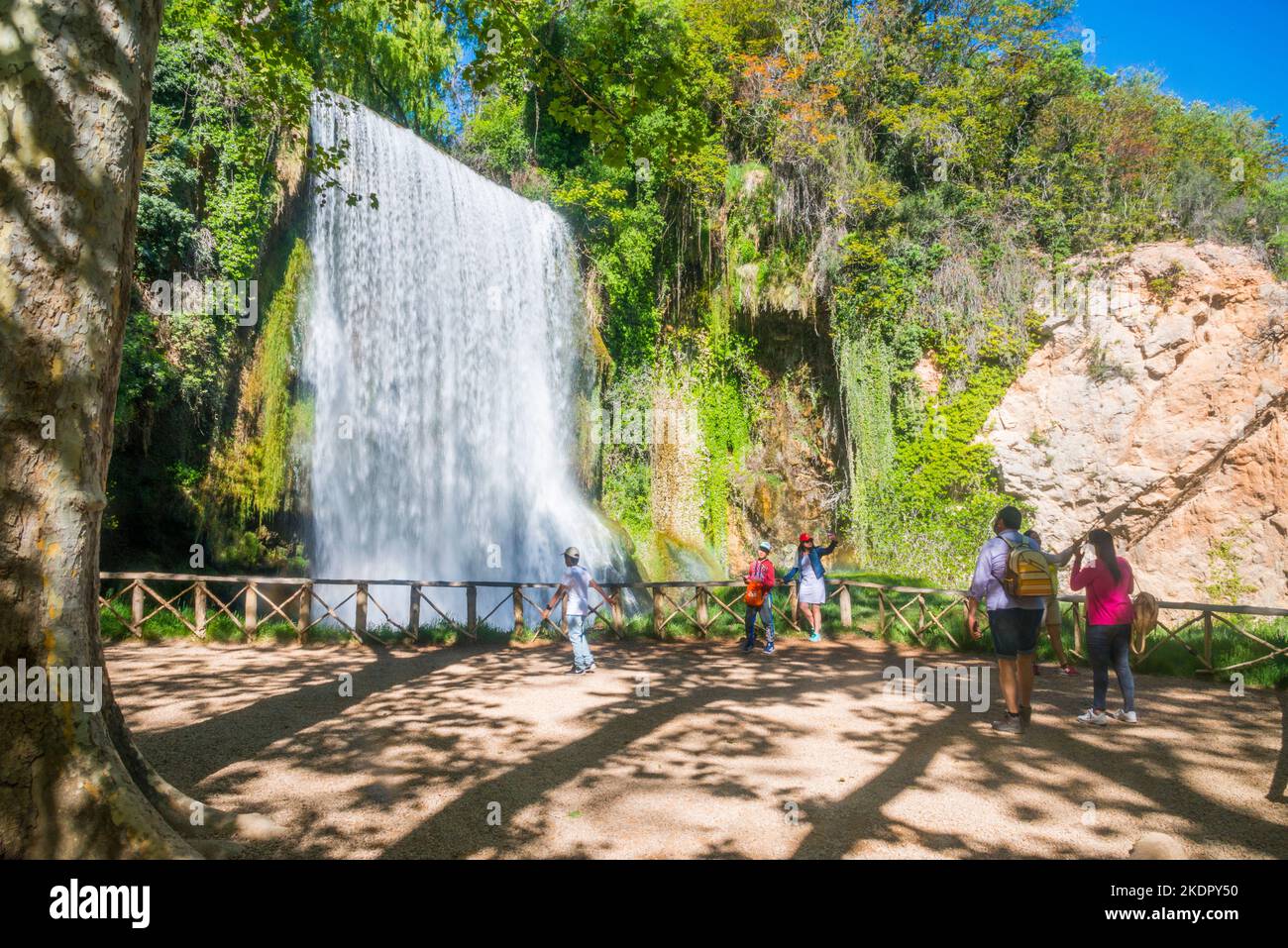 La Caprichosa cascade. Monasterio de Piedra Nature Reserve, Nuevalos, Zaragoza province, Aragon, Spain. Stock Photo