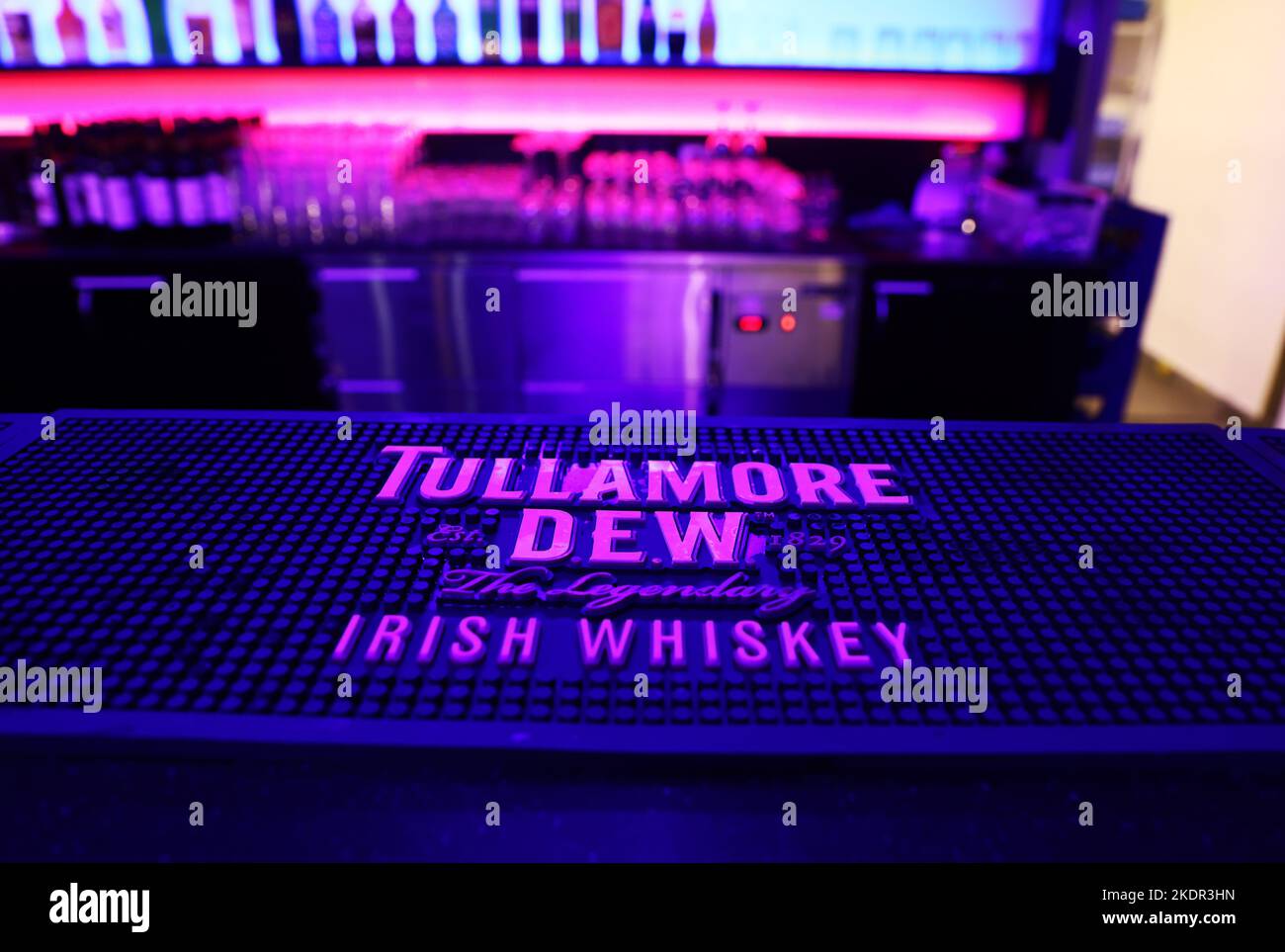 A restaurant, a bar, Tullamore Dew sign Stock Photo Alamy