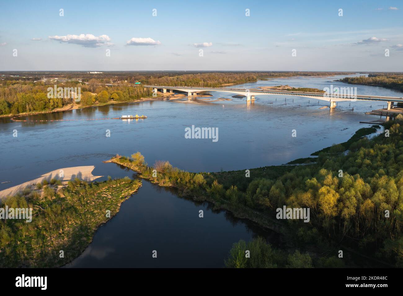 Anna Jagiellon Bridge also called South Bridge, part of S2 expressway over Vistula River in Warsaw, capital of Poland Stock Photo