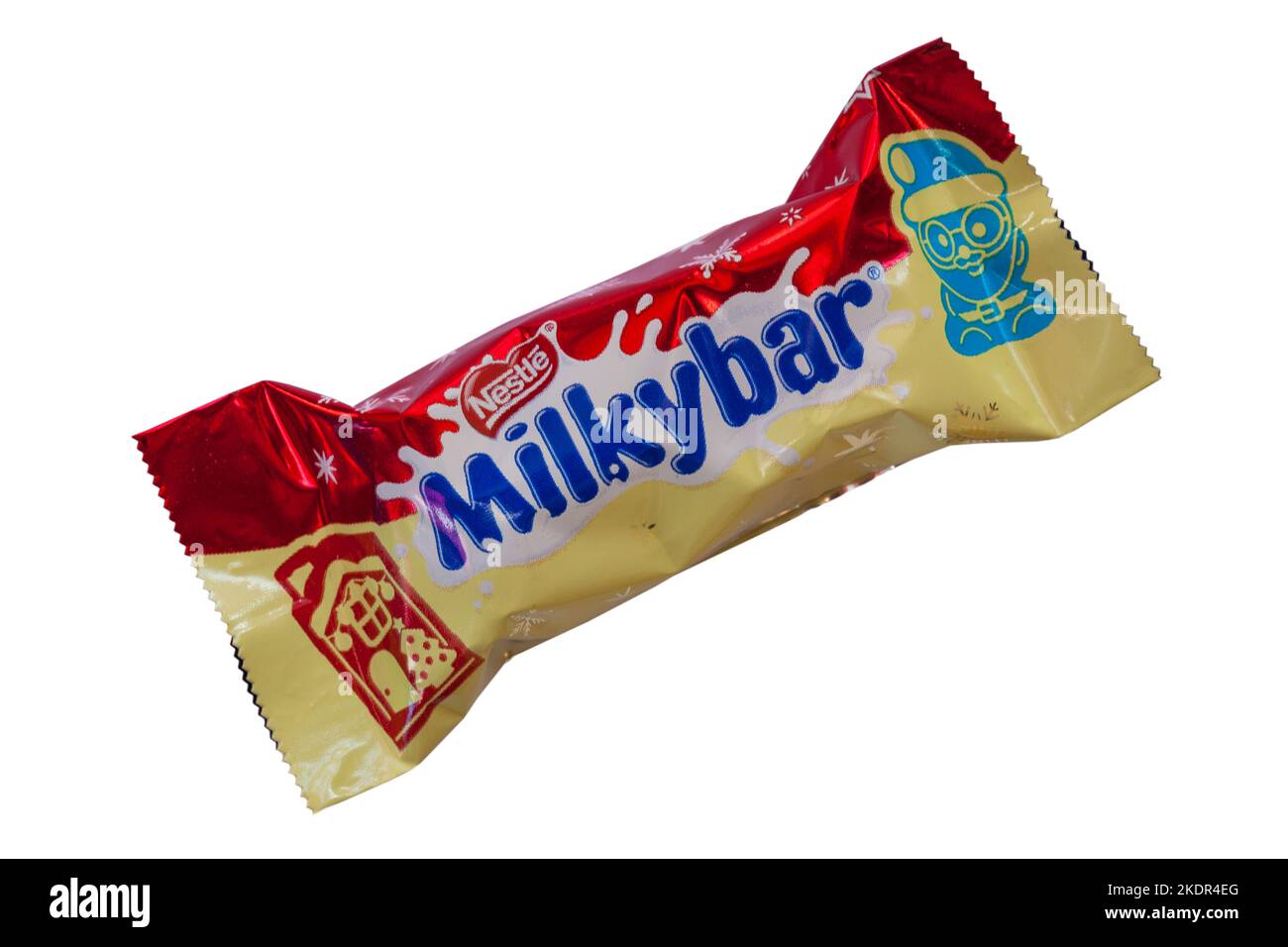 Nestle Milky Bar MilkyBar Festive Friends isolated on white background white chocolate with a