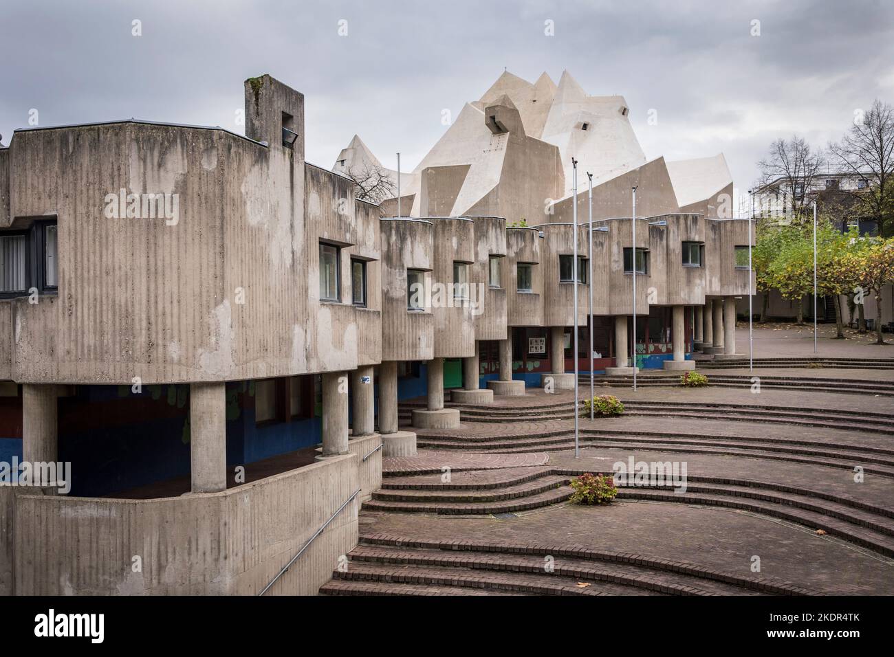 the church Mariendom in Velbert-Neviges by architect Gottfried Boehm, North Rhine-Westphalia, Germany. der Mariendom in Velbert-Neviges, Entwurf des A Stock Photo