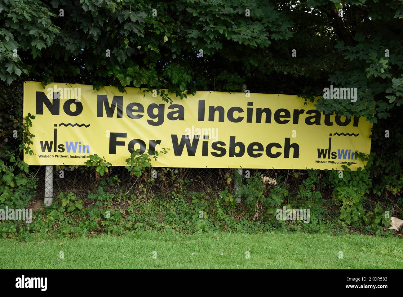 No Mega Incinerator for Wisbech Sign Stock Photo