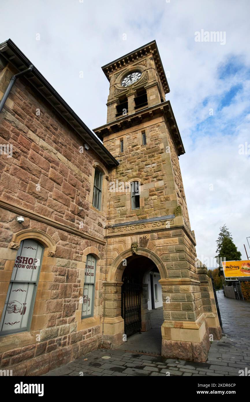 clock tower at derry train station north west transport hub derry londonderry northern ireland uk Stock Photo