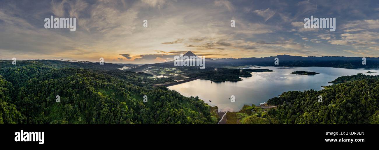 Costa Rica morining over Arenal vulcano Stock Photo