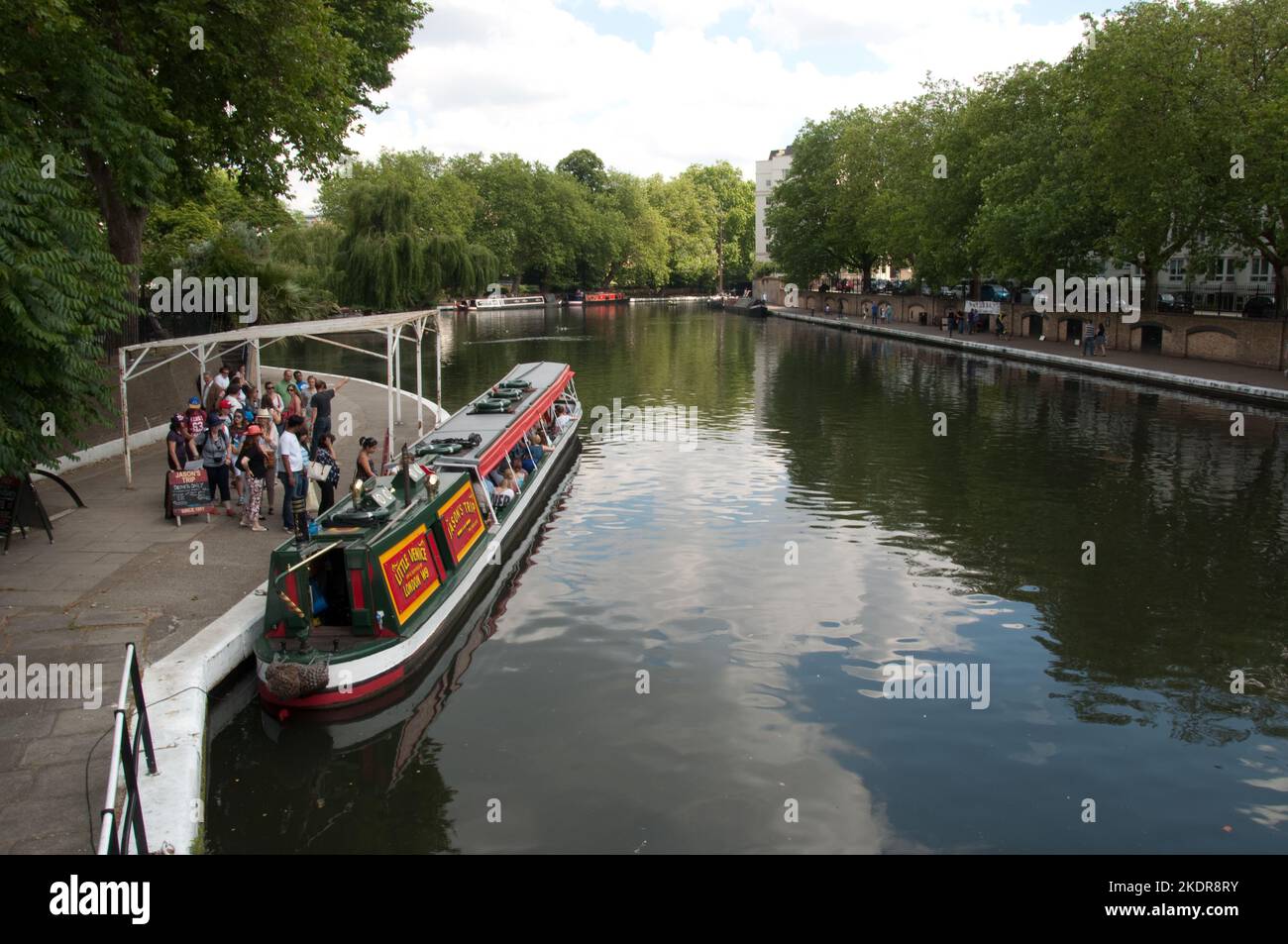 Canal cruising boat, Regent's Canal, Little Venice, London, UK. Regent