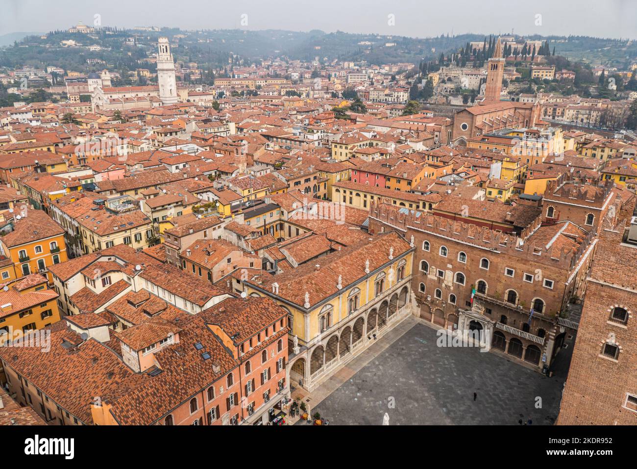Verona, Italy - 03-04-2022: Aerial view of the historic center of ...