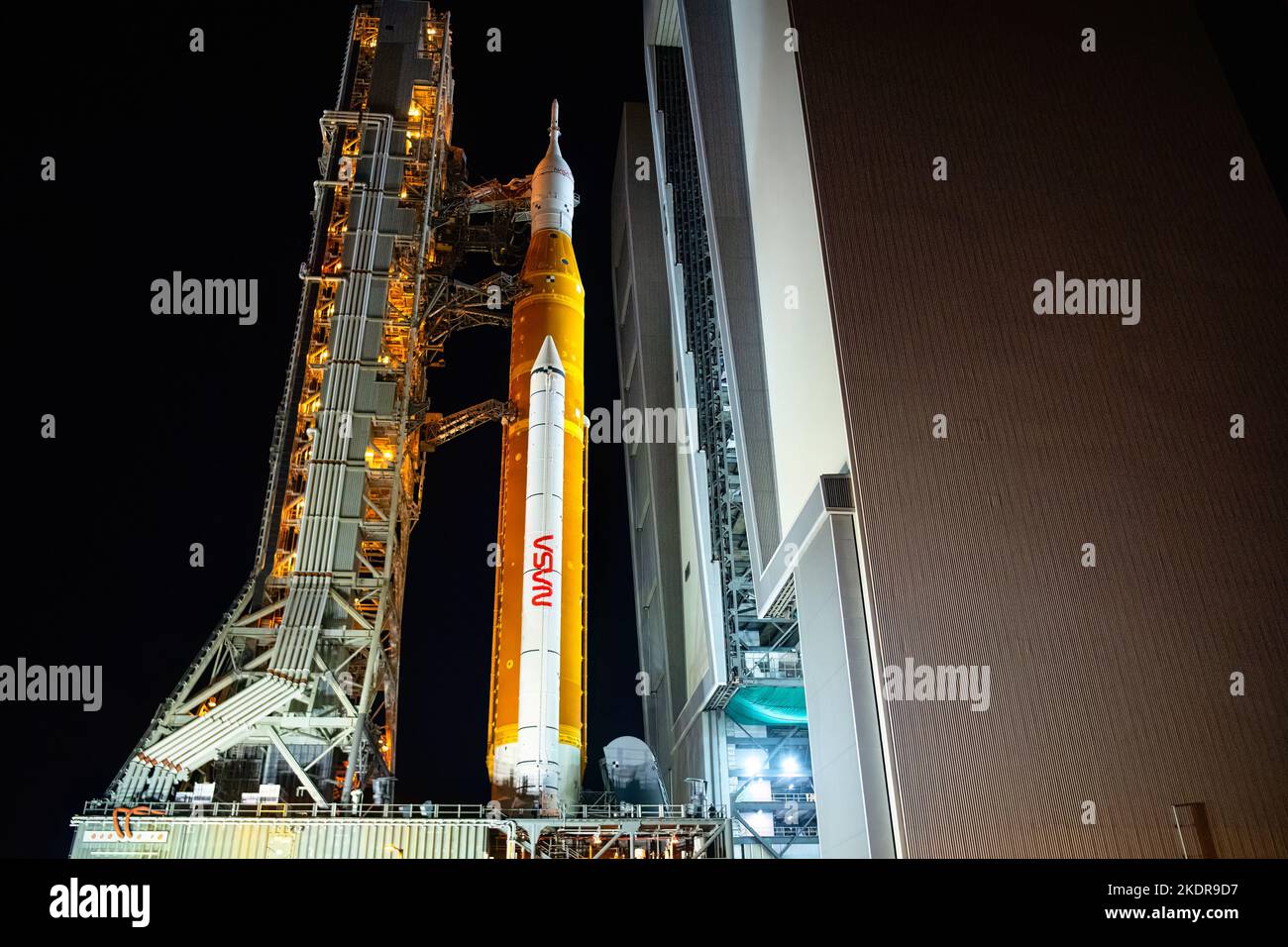 Artemis I rocket with the Orion spacecraft.  For NASA usage guidance: https://www.nasa.gov/multimedia/guidelines/index.html Stock Photo