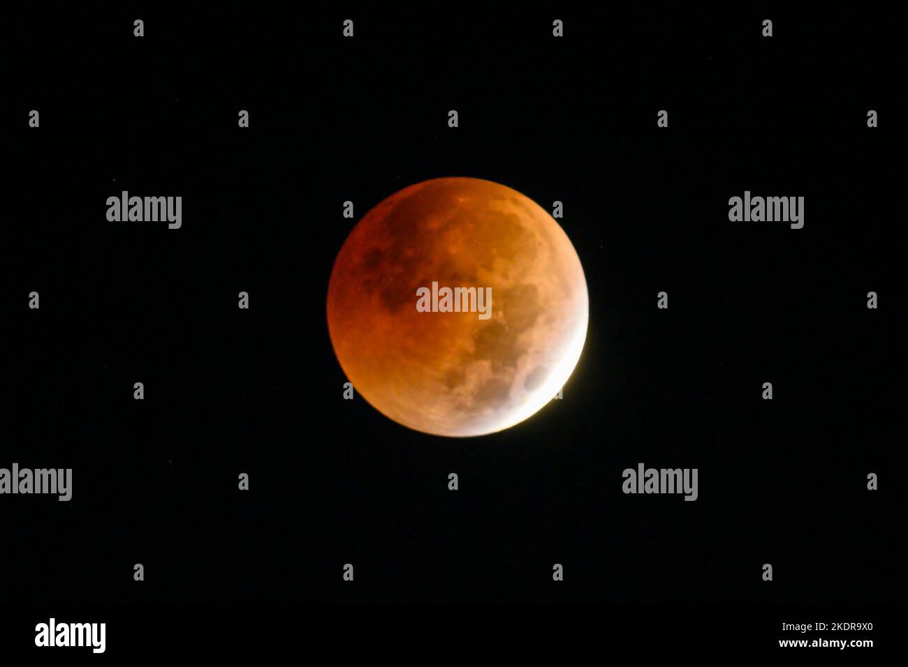 New York, USA. 8th Nov, 2022. A total lunar eclipse is seen over New ...