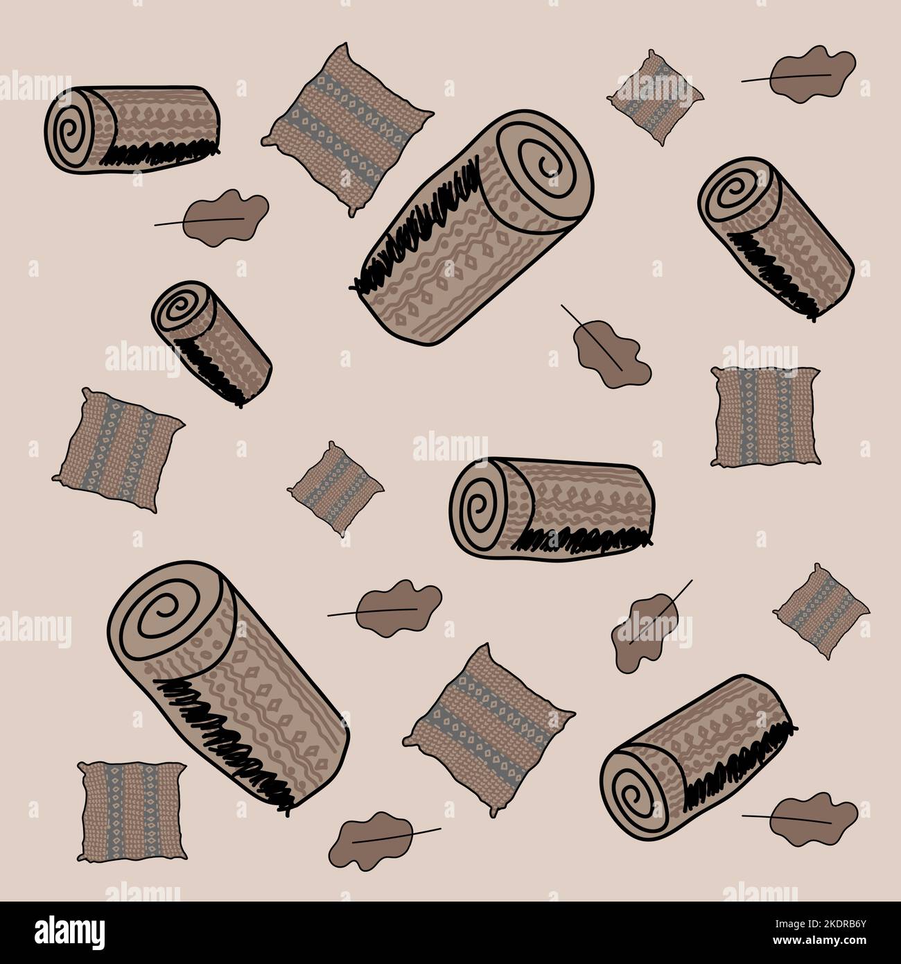 A cozy warm blanket and pillow pattern Stock Vector