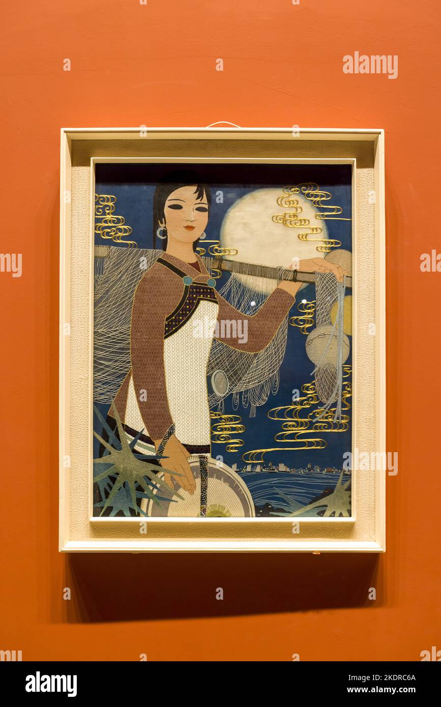 Chinese craft art gallery colored splendid take months 1978 Stock