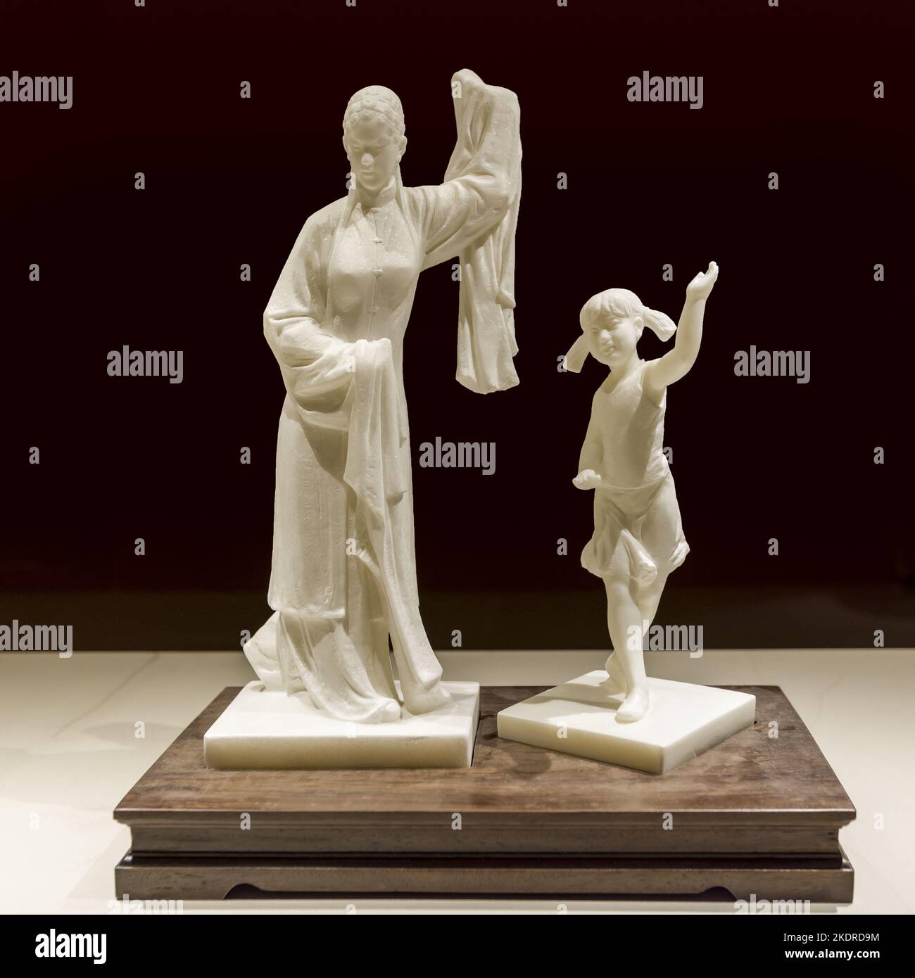 Chinese craft art gallery white marble stone 2017 Stock Photo