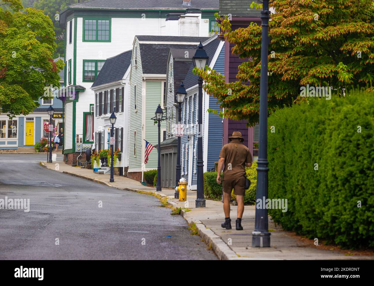 Marblehead, Massachusetts, USA - September 13, 2022;  Sites of historical homes and buildings in historical downtown district Stock Photo