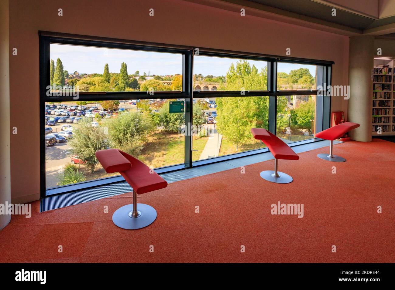 View from an upper floor window in The Hive library in Worcester ...