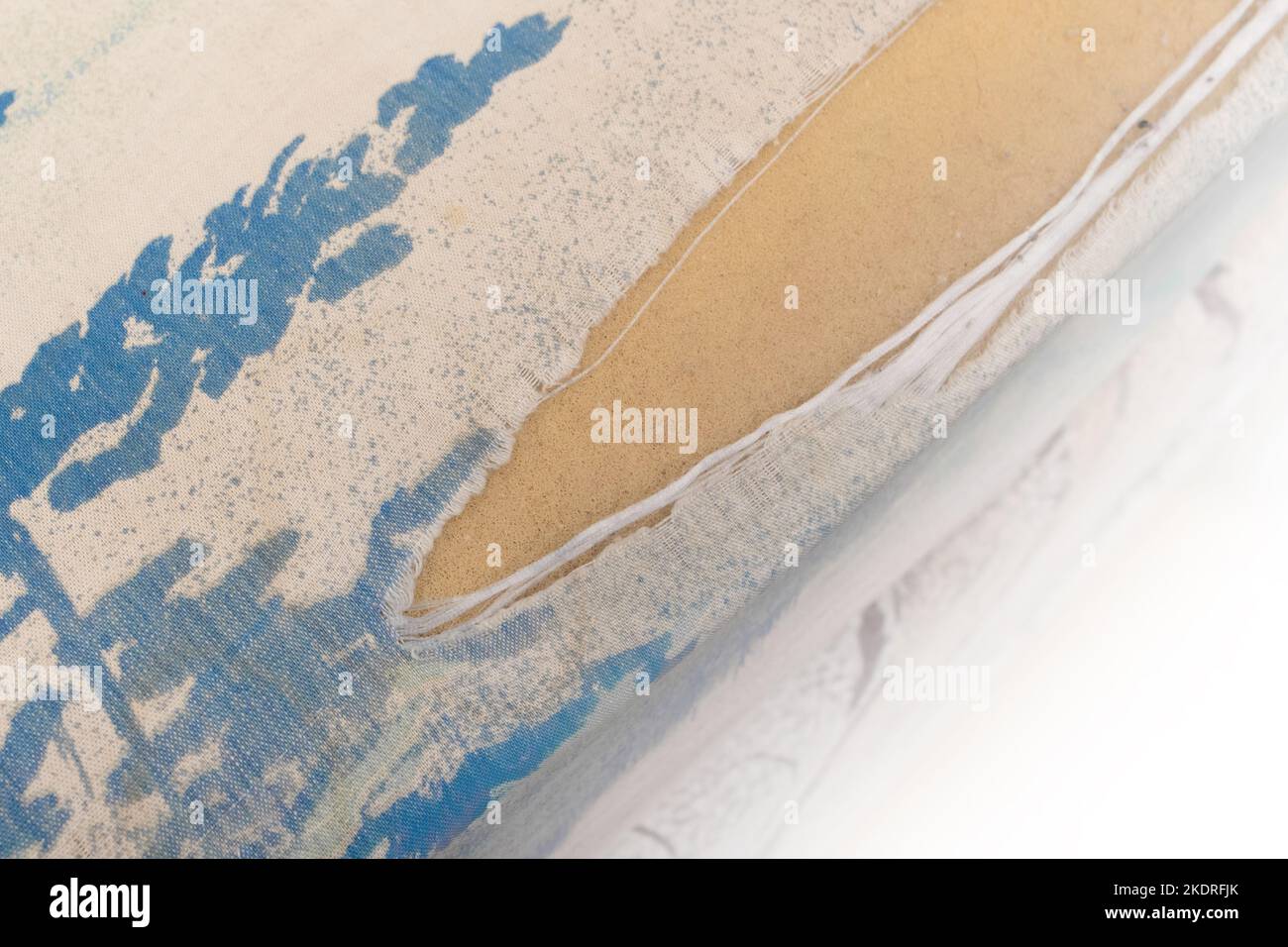 Old Torn Material Sofa Upholstery Surface Worn Fabric Furniture Vintage