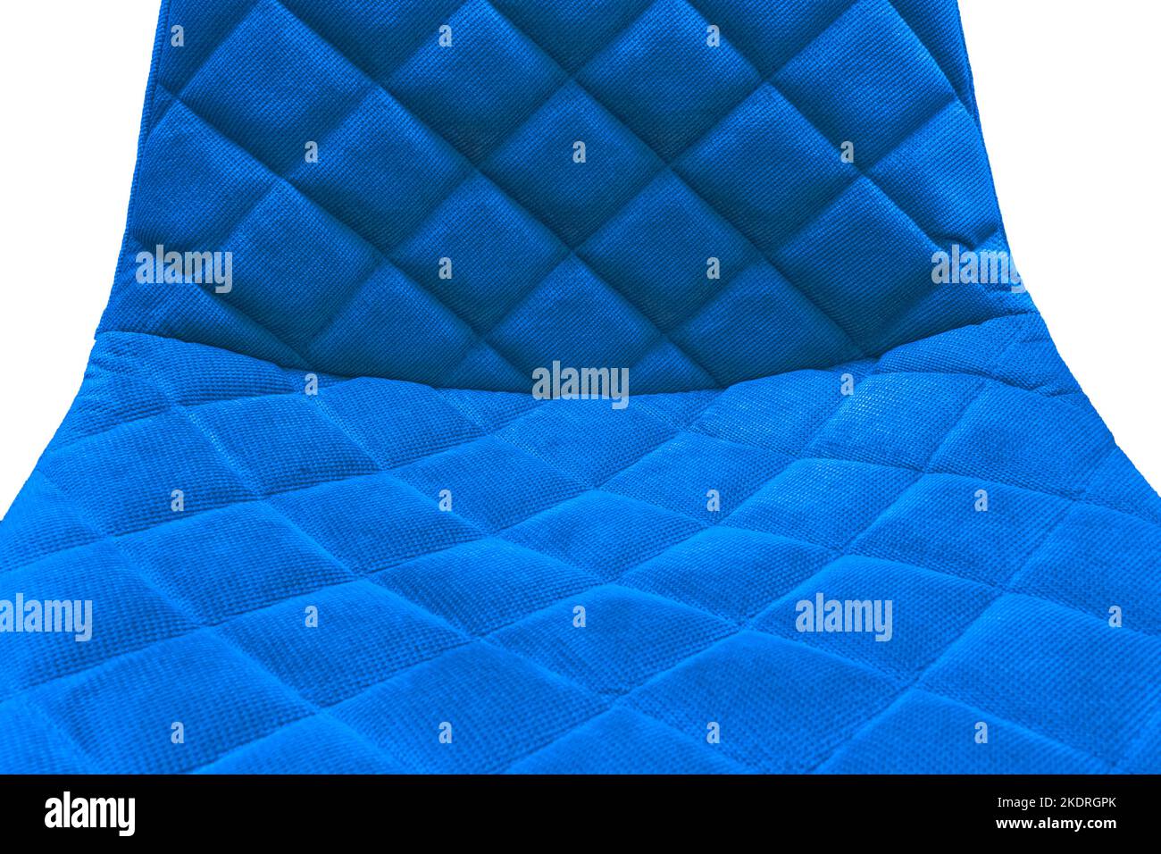 Fabric blue upholstery of interior chair design object decoration vintage on white background isolated. Stock Photo