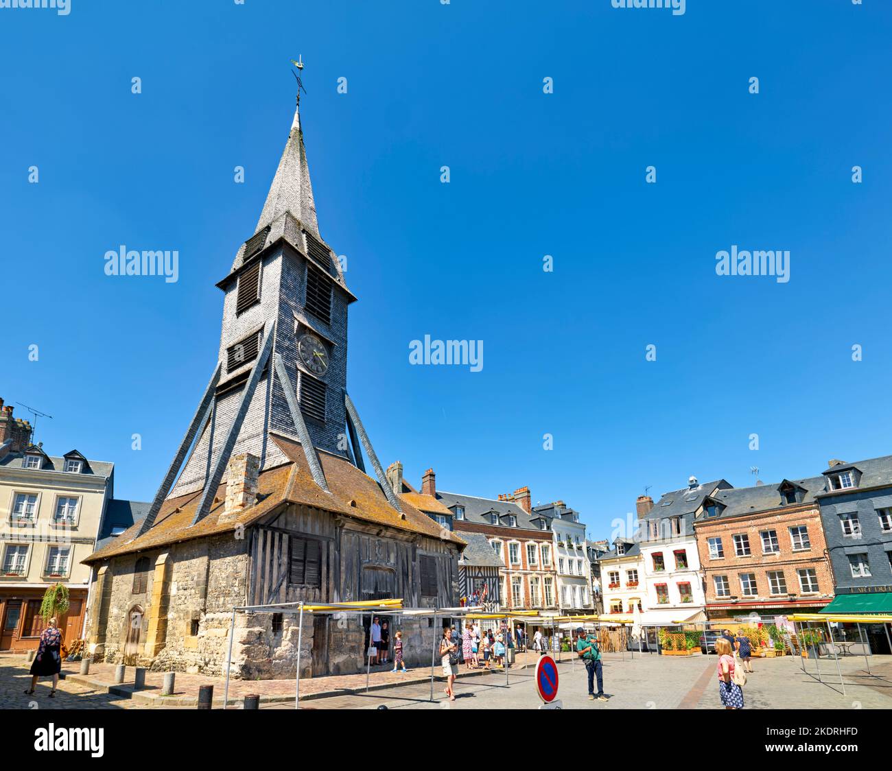 Honfleur Normandy France. Saint Catherine church, the biggest wooden church in France Stock Photo
