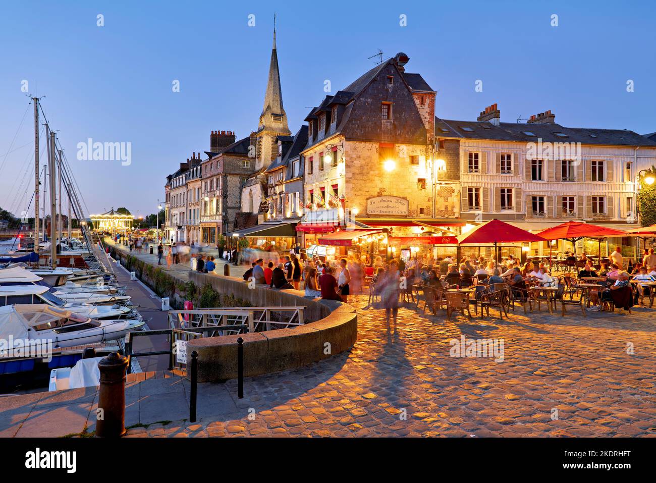 Honfleur Normandy France. The harbour at dusk Stock Photo