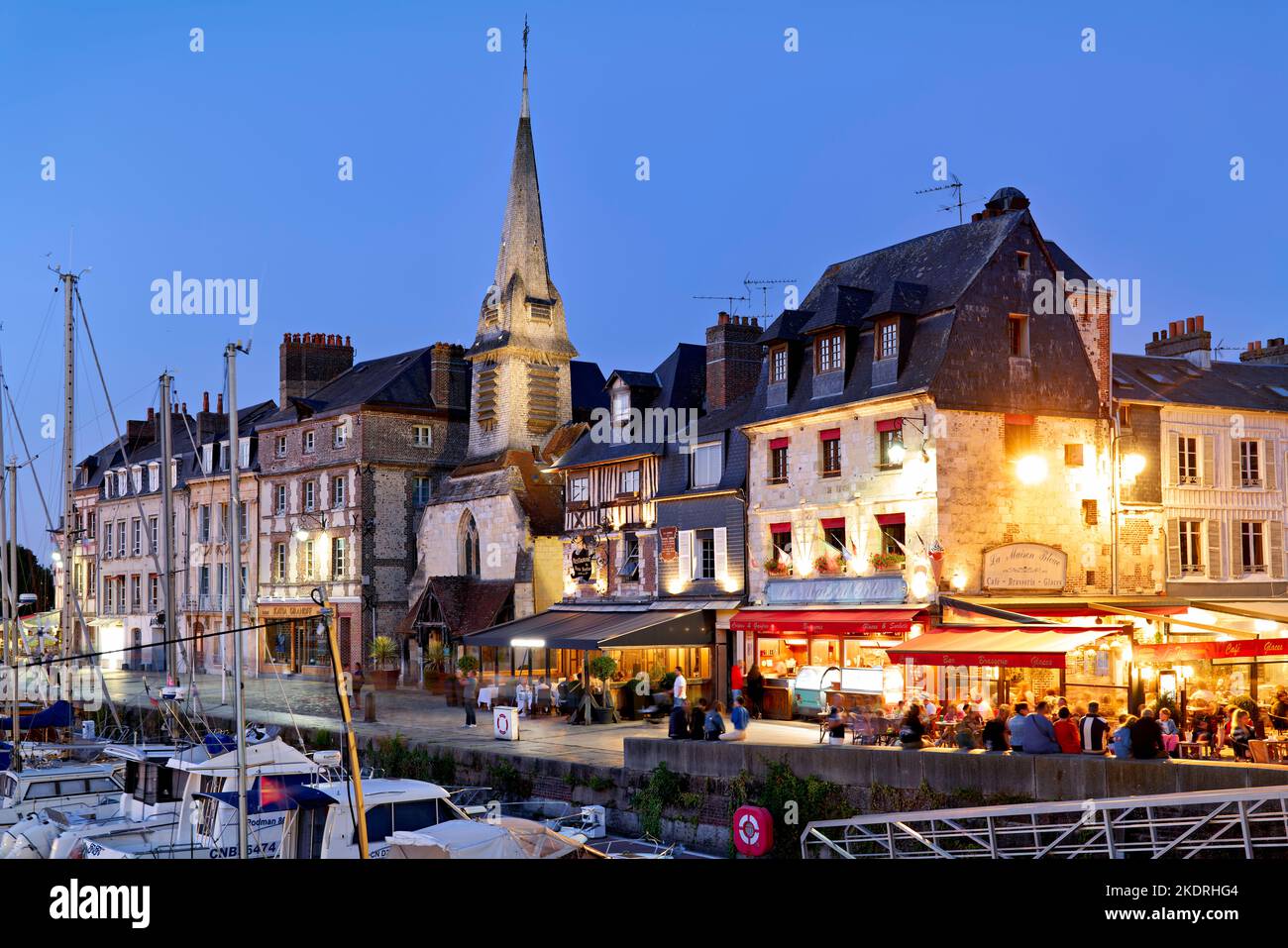 Honfleur Normandy France. The harbour at dusk Stock Photo