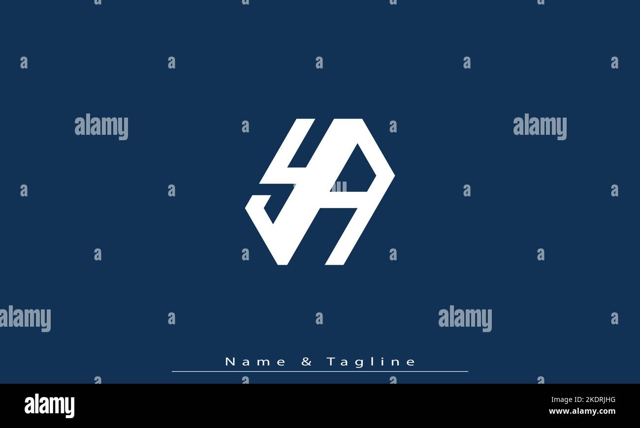 Alphabet letters Initials Monogram logo YA , AY Stock Vector