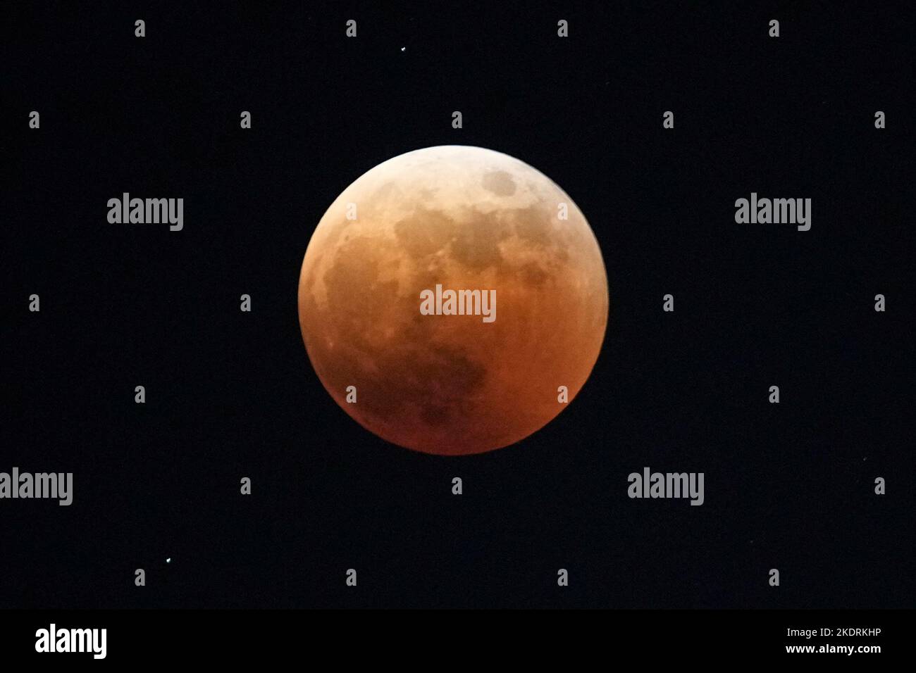 A moon is seen during a lunar eclipse, in Shanghai, China November 8, 2022. REUTERS/Aly Song Stock Photo