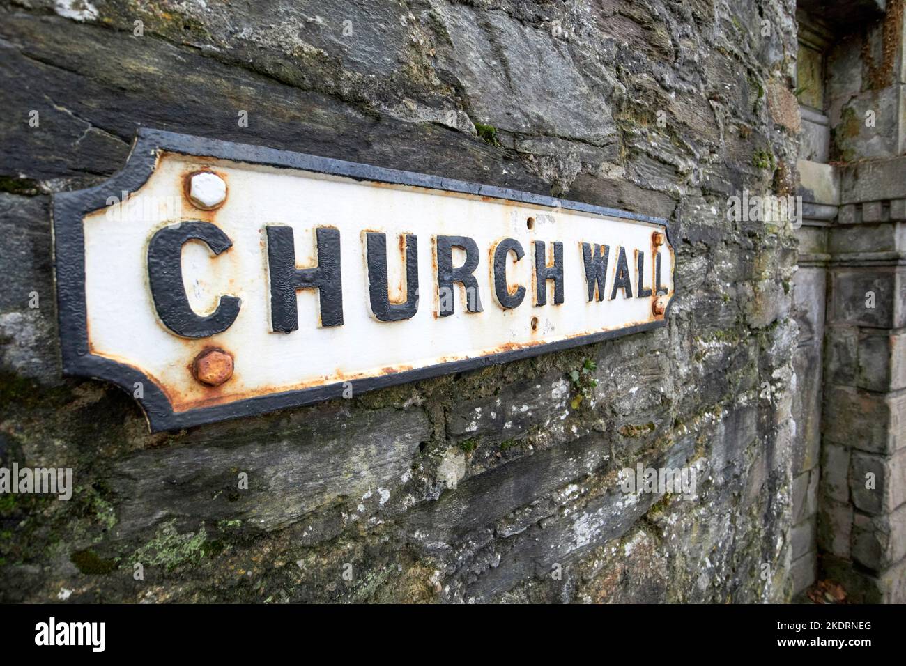 church wall section at bishops gate of derrys walls derry londonderry northern ireland uk Stock Photo