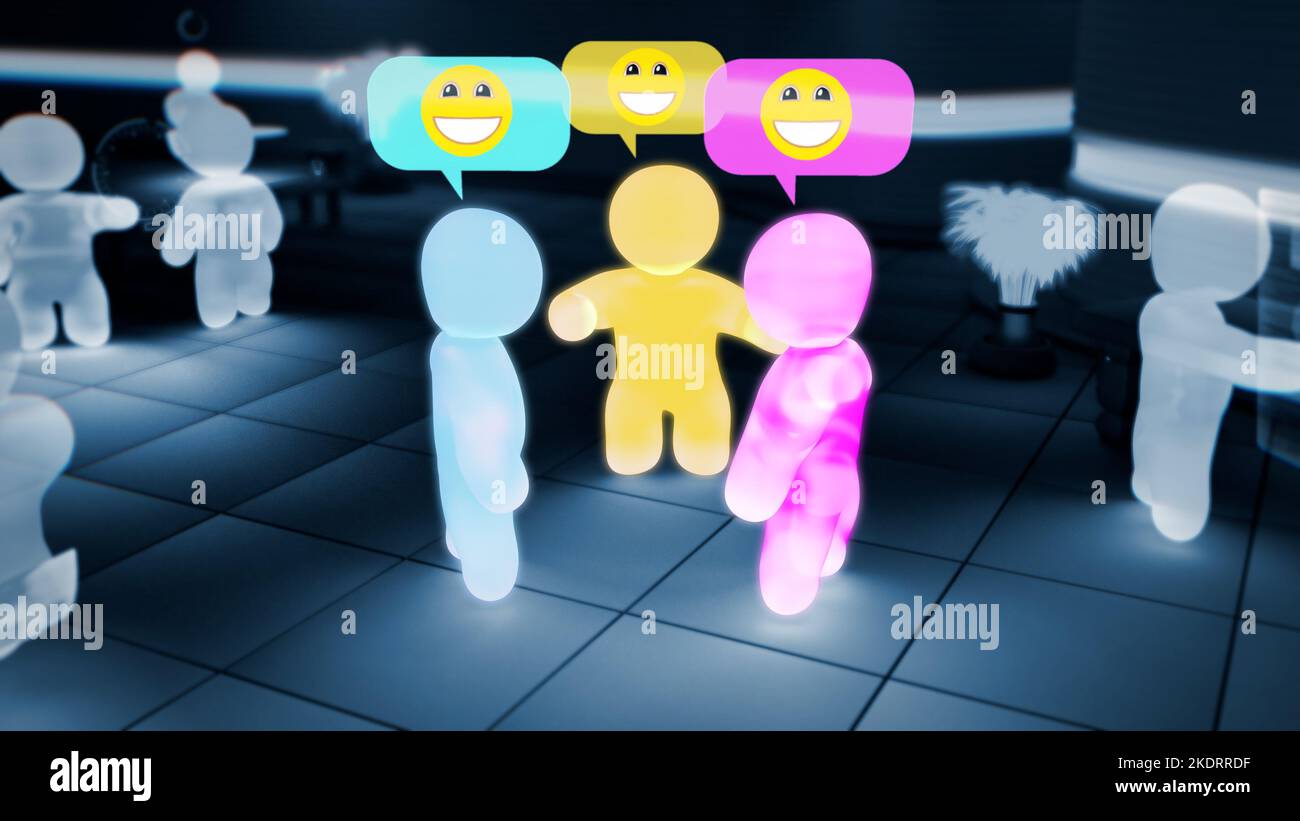 simulation or metaverse avatars talking - happy smile images ...