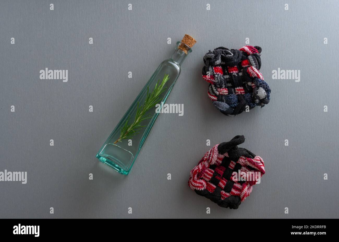 Zero waste kitchen with recycled glass bottle ,home made tawashi , for