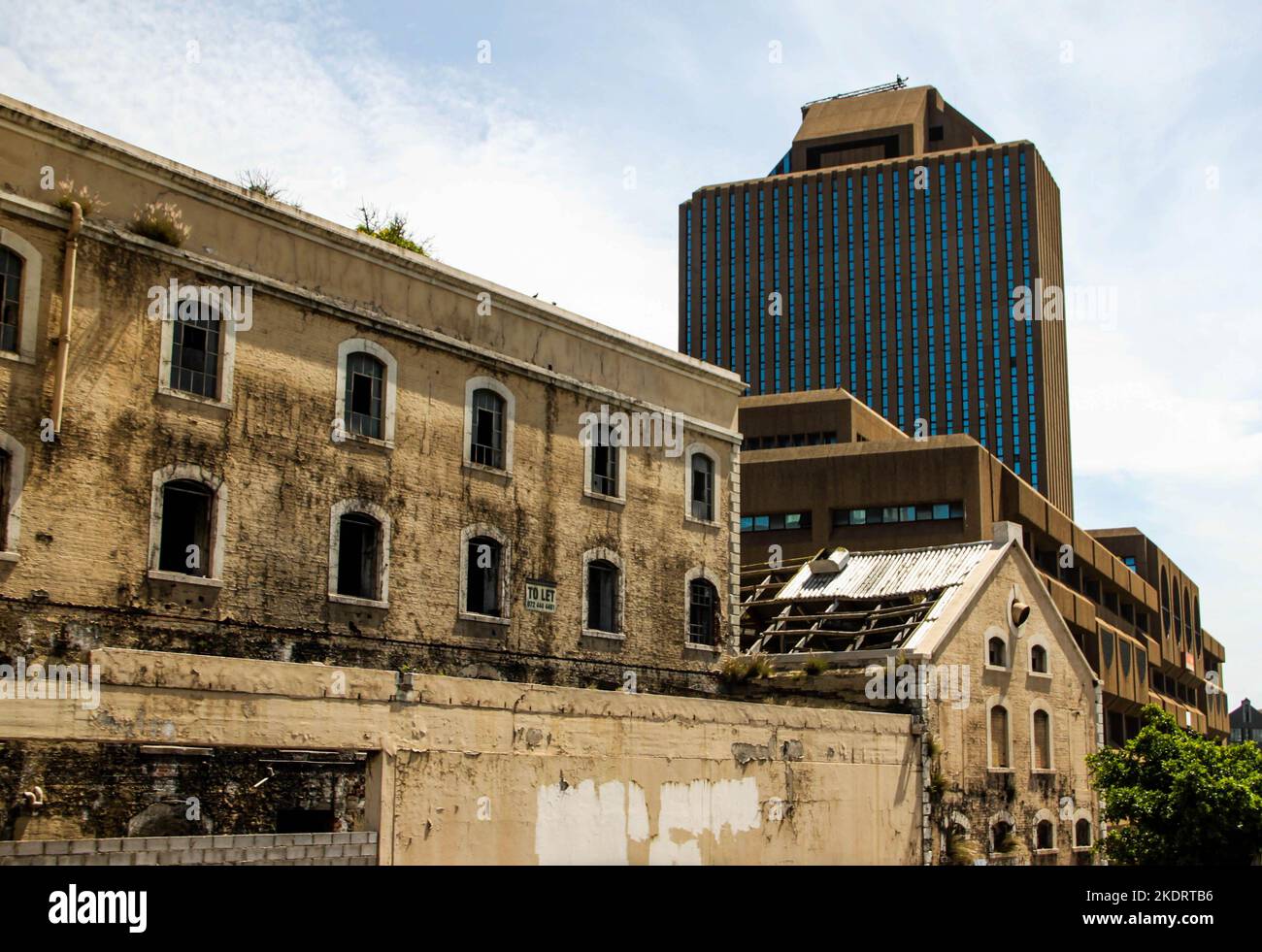 old almost fallen down buildings in and around port Elizabeth Stock ...