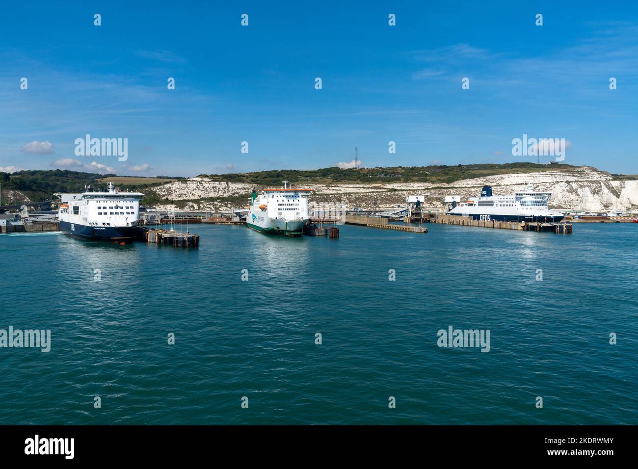 Dover, United Kingdom - 11 September, 2022: ferries lined up in the