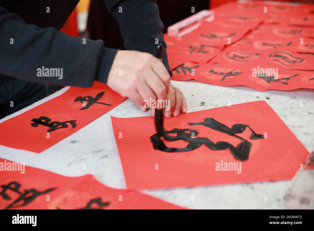 Handwritten couplets on the spring festival hi-res stock photography ...