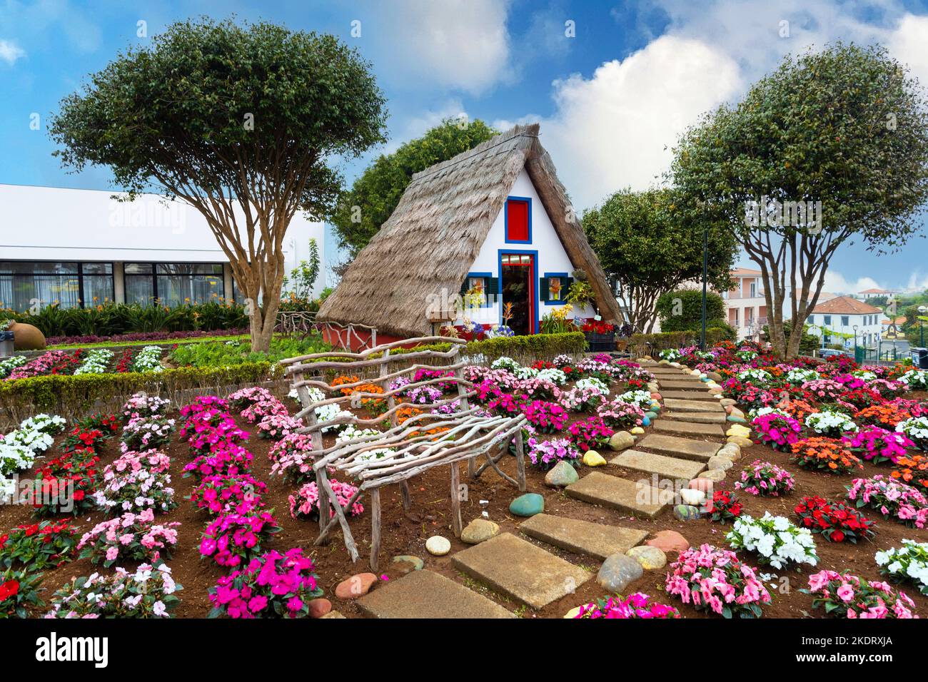 The traditional house in Santana village. Madeira, Portugal Stock Photo