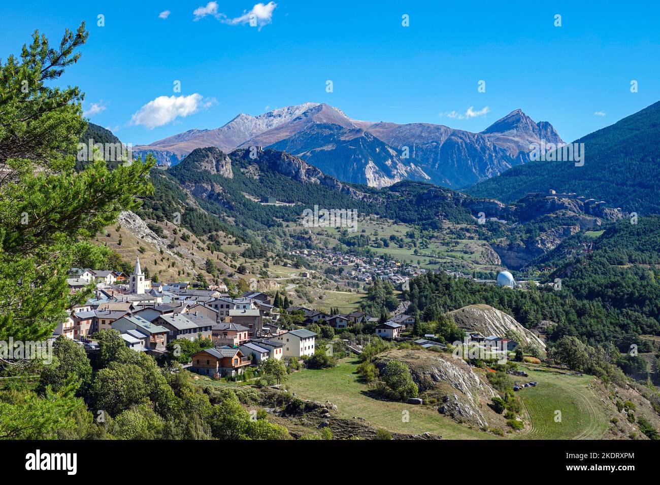 The Essilon Barrier forts and Avrieux in The Maurienne Valley, Vanoise, the French Alps, France, Alps, Alpine Stock Photo