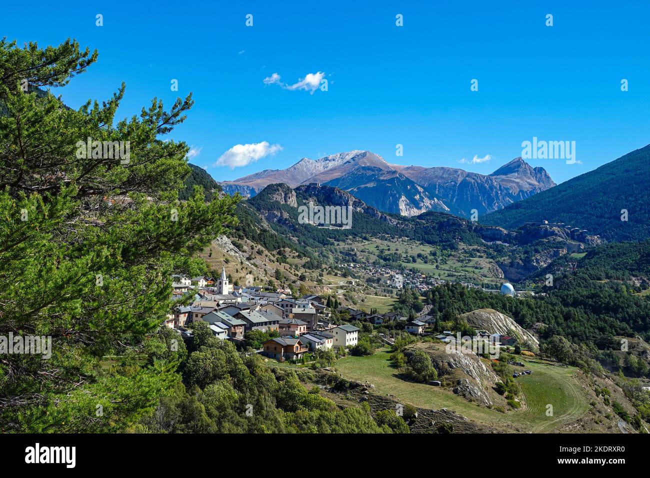 The Essilon Barrier forts and Avrieux in The Maurienne Valley, Vanoise, the French Alps, France, Alps, Alpine Stock Photo