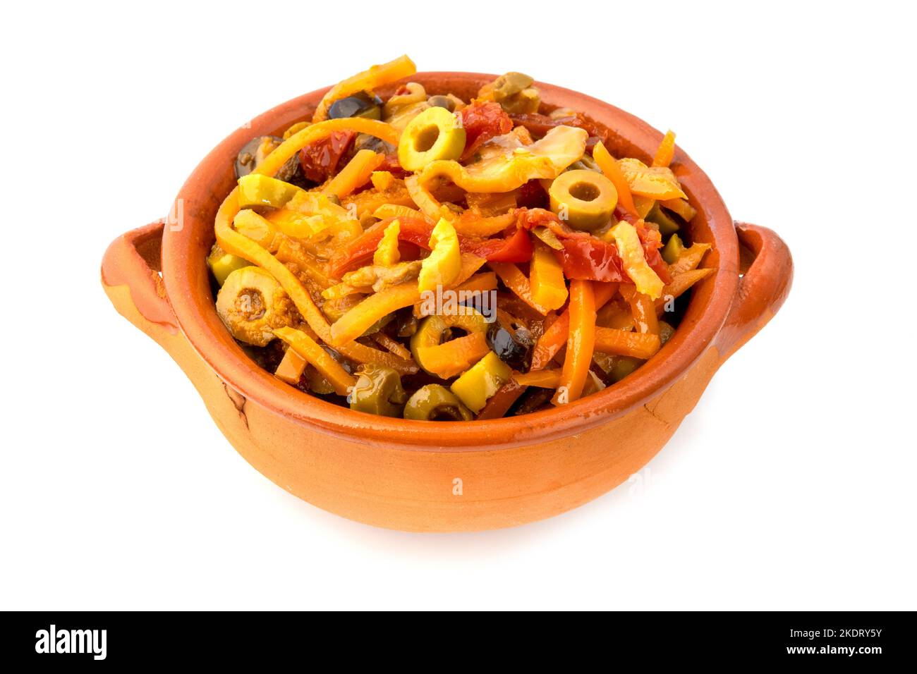 Mixed vegetables in a clay bowl Stock Photo