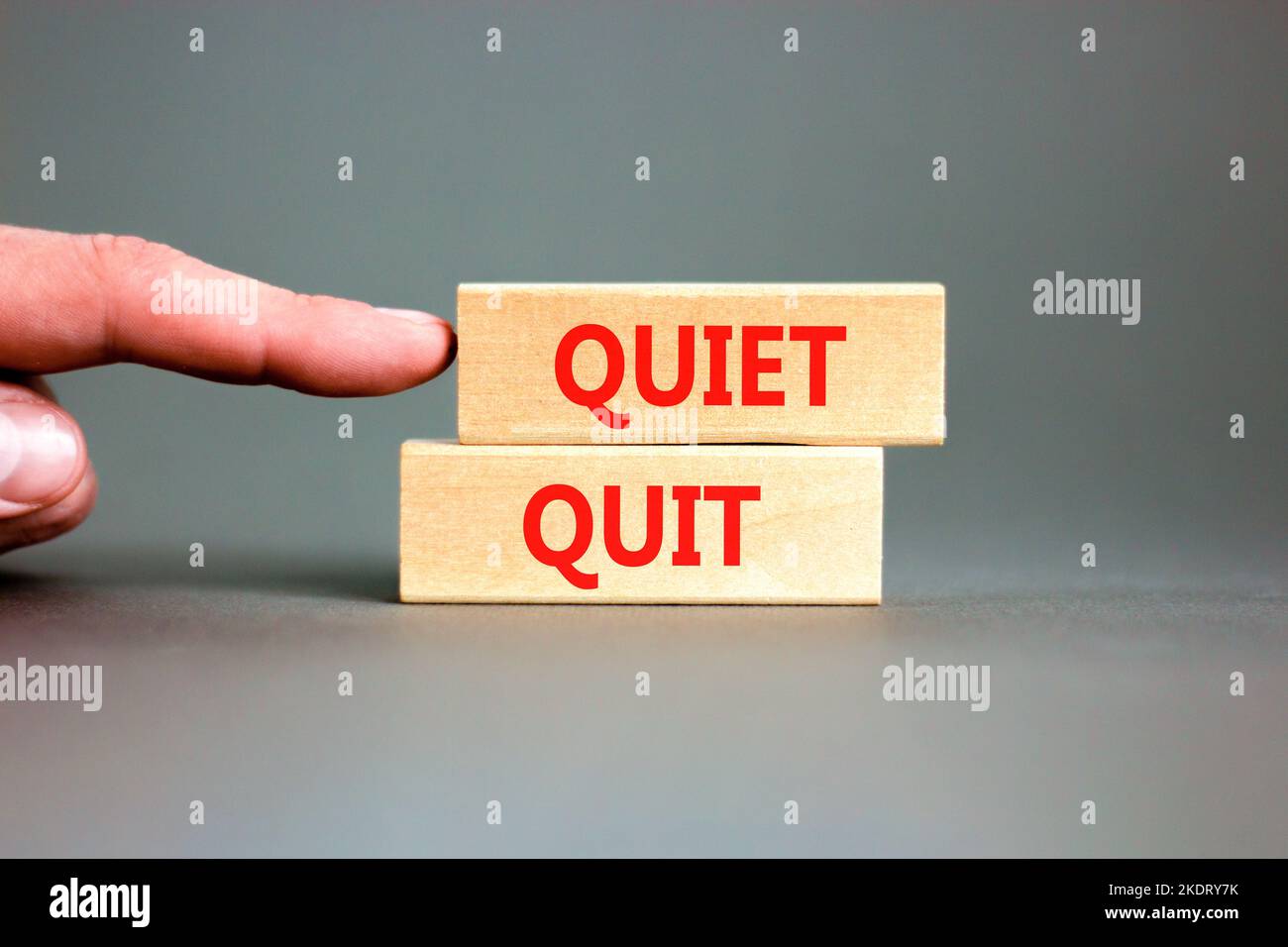 Quiet quit symbol. Concept words Quiet quit on wooden blocks. Beautiful ...