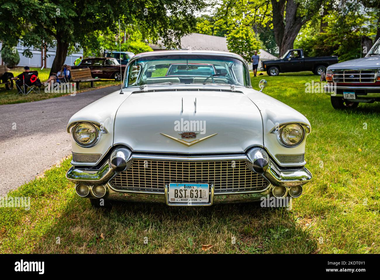 Des Moines, IA July 02, 2022 High perspective front view of a 1957