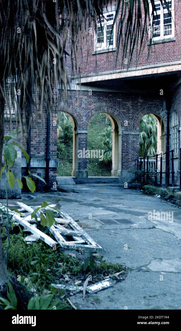 The original British Military Hospital in Borrett Road (Bowen Road) on Hong Kong Island. Opened