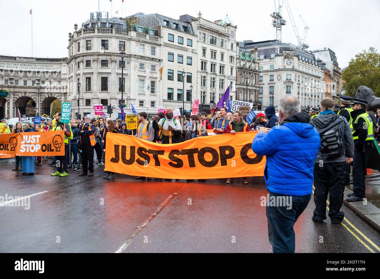Just Stop Oil Demonstration in Trafalgar Square, London, UK Stock Photo