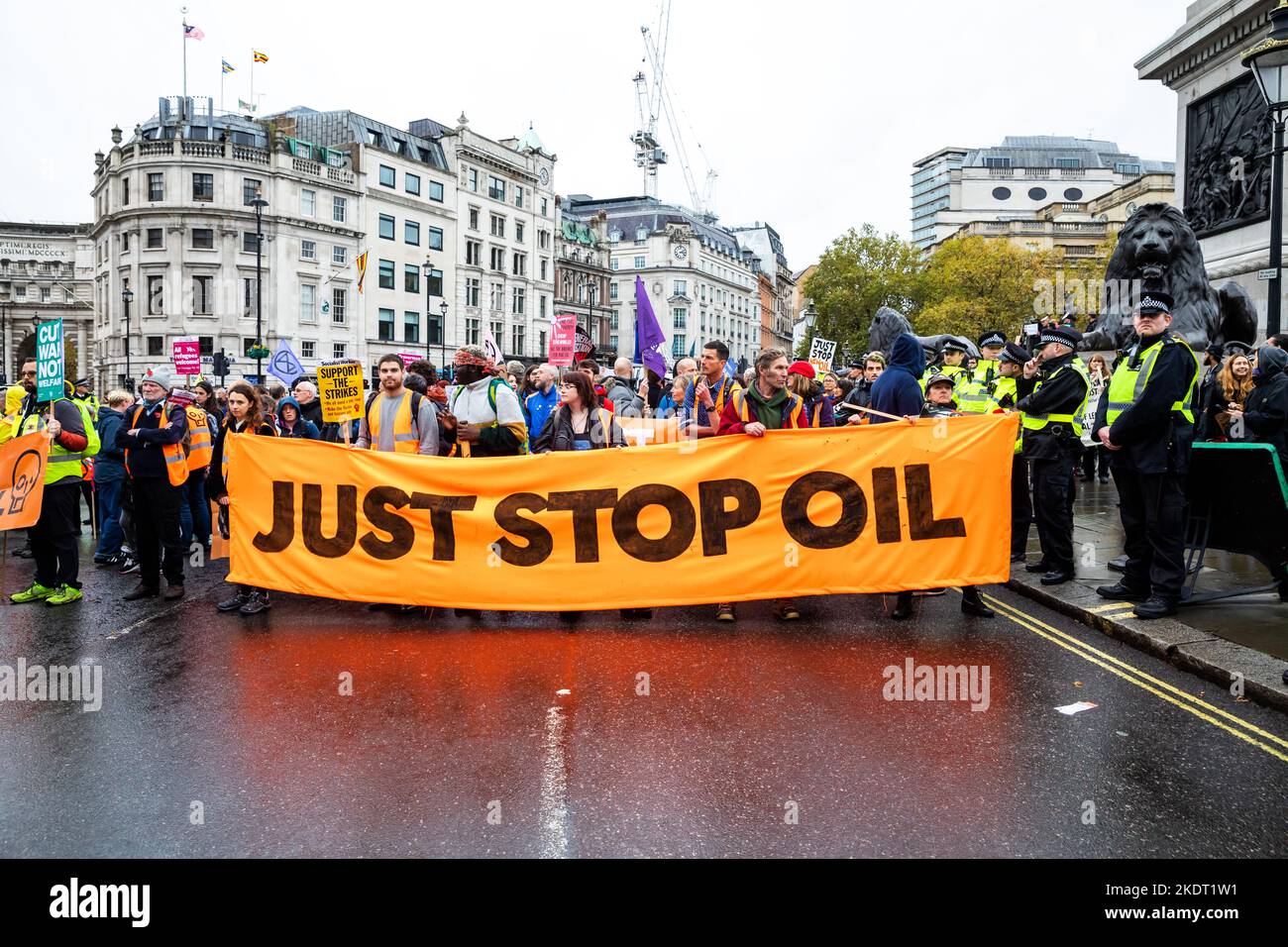 Just Stop Oil Demonstration in Trafalgar Square, London, UK Stock Photo