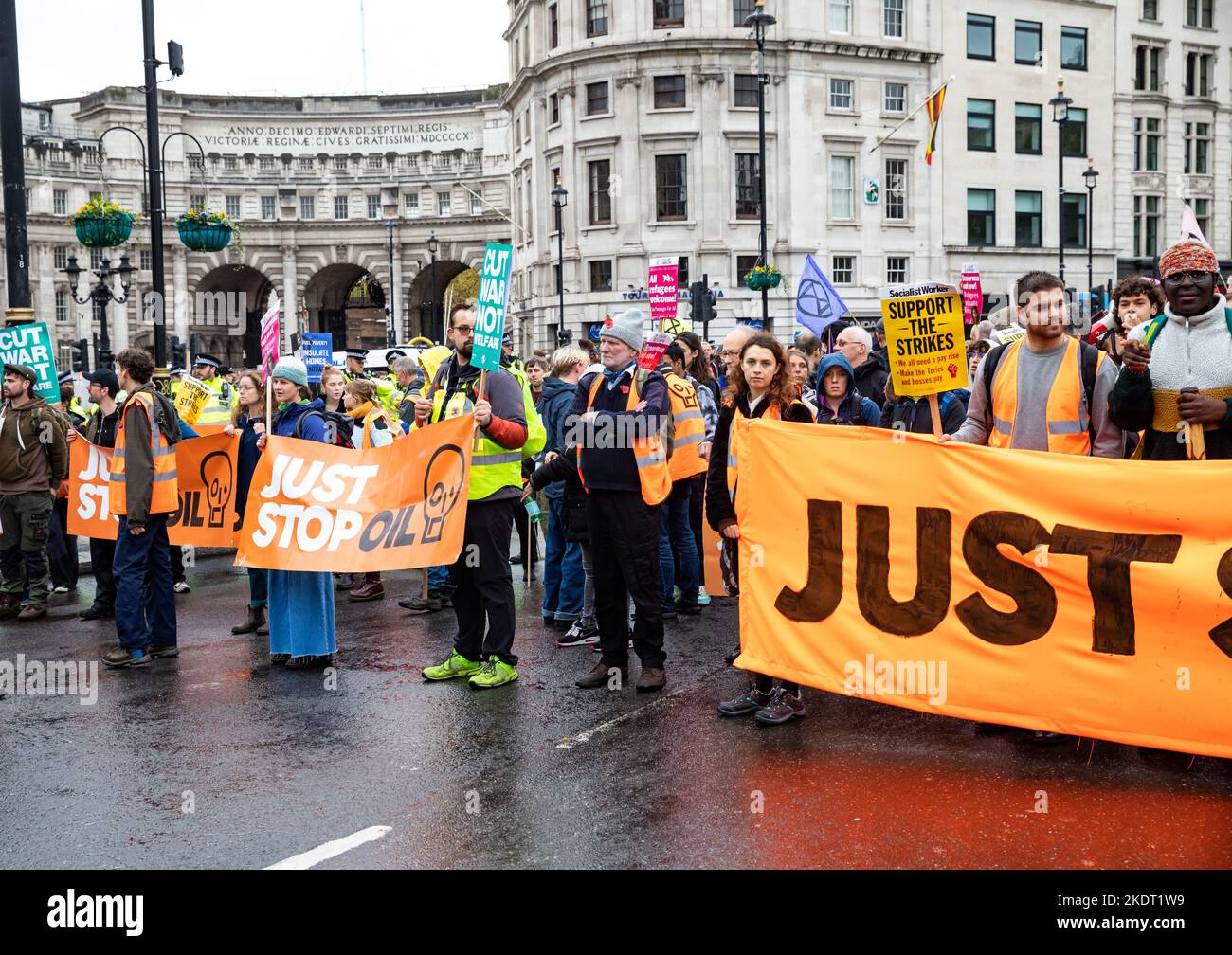 Just Stop Oil Demonstration in Trafalgar Square, London, UK Stock Photo