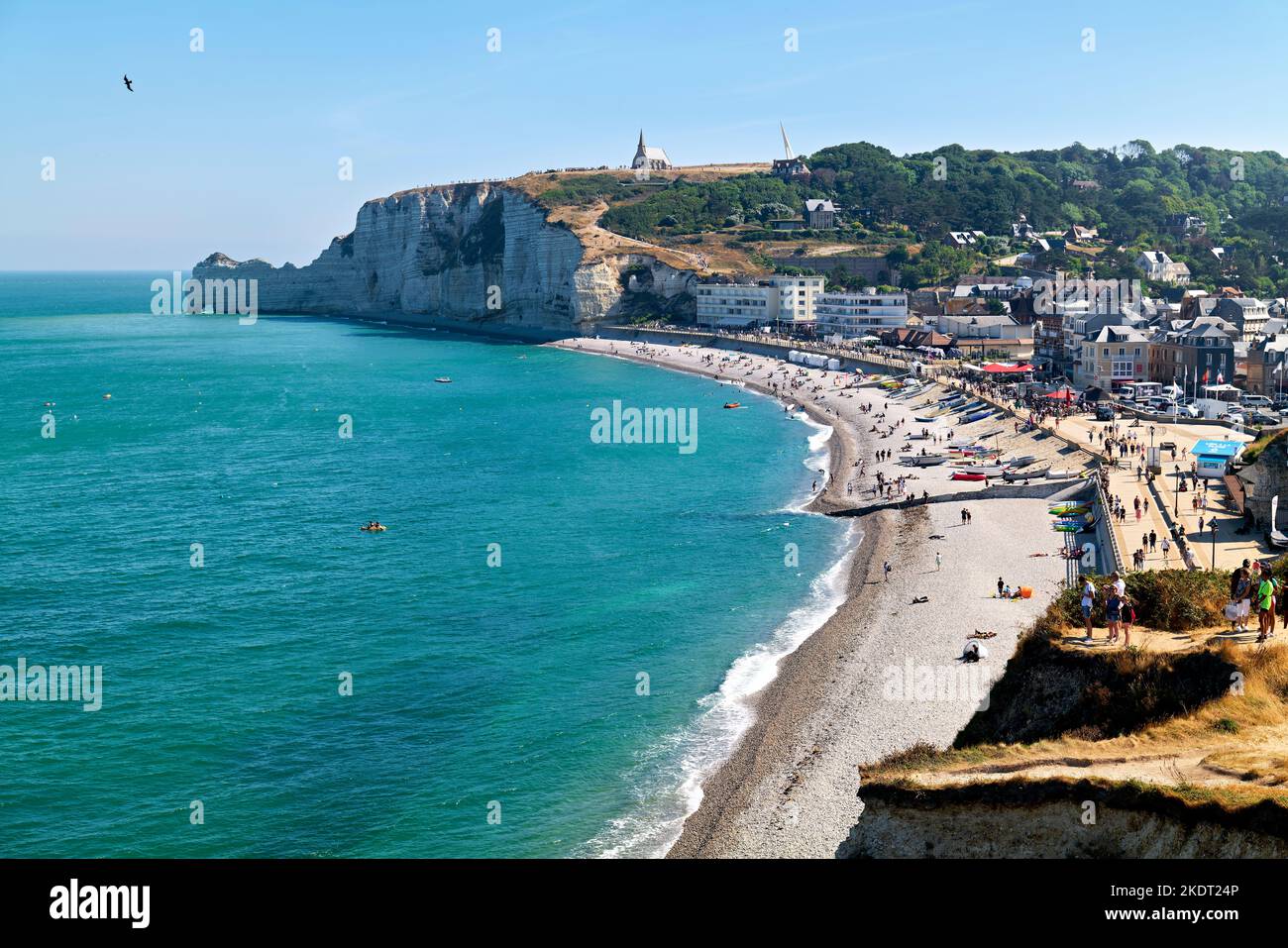 Etretat Normandy France. Aerial view of the town Stock Photo Alamy