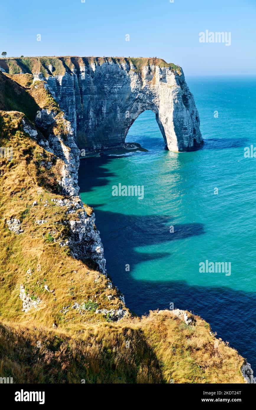 Etretat Normandy France. The chalk cliffs Stock Photo Alamy