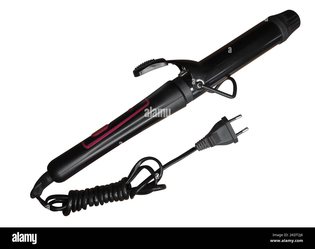 Electric curling iron isolated on white. Clipping Path included Stock