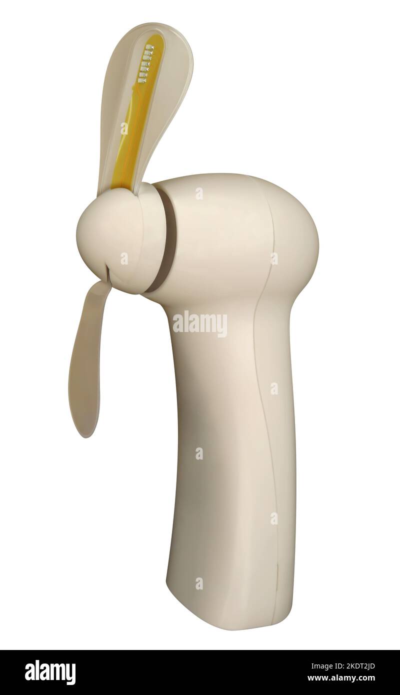 Portable manual fan isolated on white background. Clipping path